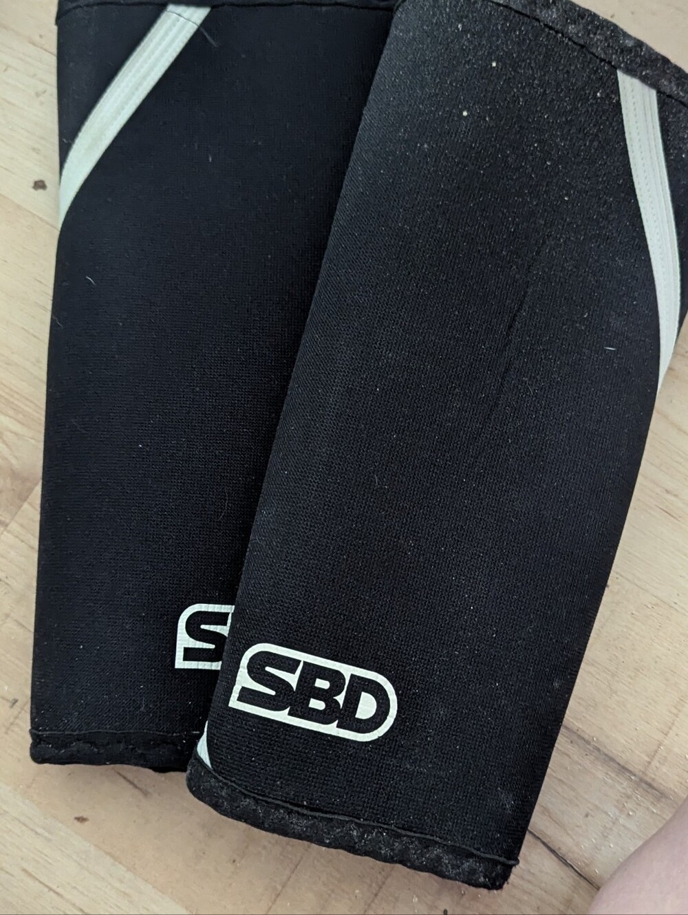 SBD Black Knee Sleeves with White Logo--Original Extra Small
